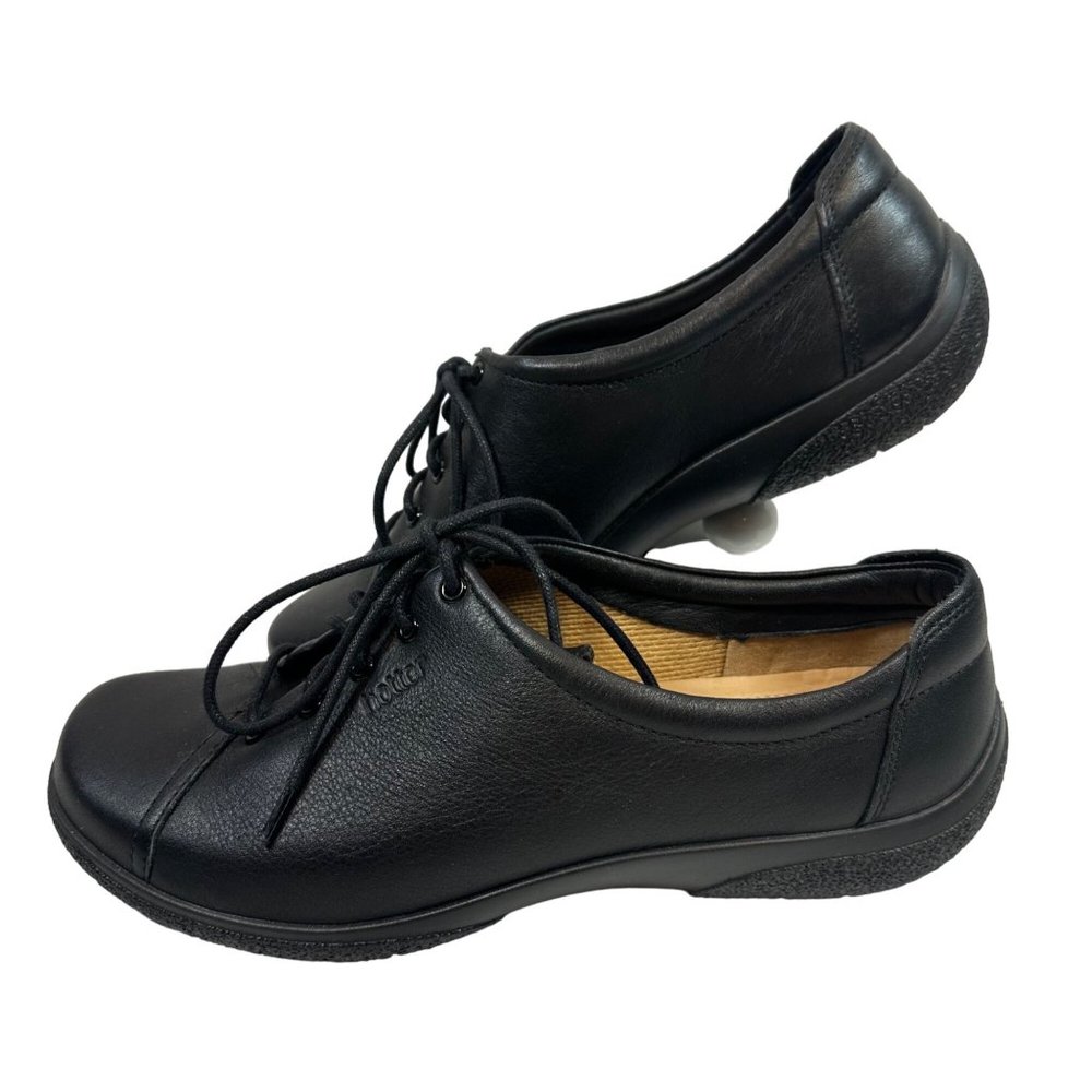 Hotter Dew Black Lace Up Womens Size 10 EXF Leather Comfort Nurse England